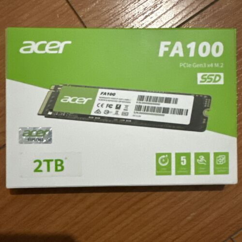 NEW ACER FA100 SSD 2TB PCIe Gen3x4 M.2 NVMe 3D NAND Solid State Drive