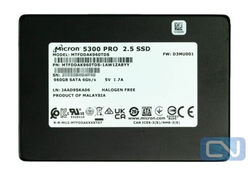 Micron 5300 PRO MTFDDAK960TDS 960GB SATA 6Gb/s 2.5″ Laptop PC SSD