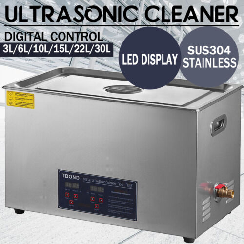 CREWORKS 15L Ultrasonic Cleaner Stainless Steel Industry Heated w/Timer Heater