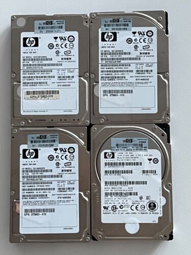 Lot of 4x HP 146GB 10K 2.5″ SAS HDD 507119-001 9FJ066-085  518011-001 507283-001