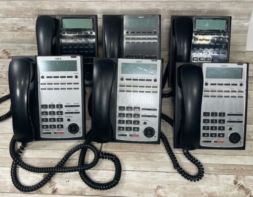 NEC SL1100 System DTL-8R & Lot Of 6 IP4WW-12TXH Phones & Cords Untested As-Is