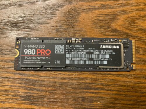 SAMSUNG 980 PRO 2TB PCIe M.2 2280 Gen 4.0 x4 NVMe SSD (MZ-V8P2T0B/AM)