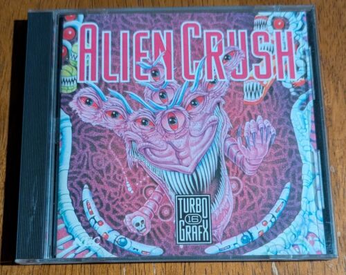 TurboGrafx 16 NEC Alien Crush Case, Manual, HuCard *Very Good Condition*