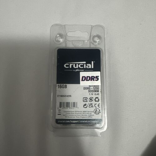 Crucial 16GB DDR5 5200 Model CT16G52C42S5