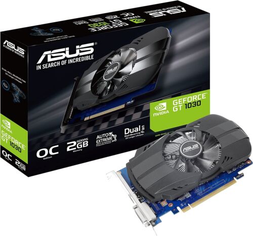 ASUS NVIDIA GeForce GT 1030 OC Edition Overclocked 2GB GDDR5 PCIe3 Graphics Card