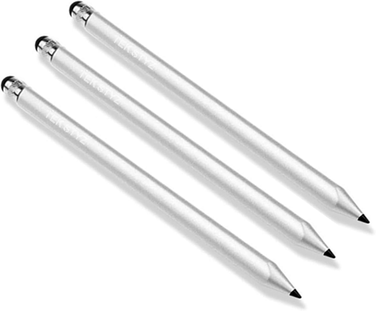 Pro Stylus Capacitive Pen Upgraded Works for Huawei AQM-TL00 with Custom High Precision Touch Full Size 3 Pack! (Silver)