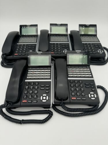 NEC DT400 Digital 24 Button Display Phone Black DTZ-24D-3BK Lot of 5 Tested