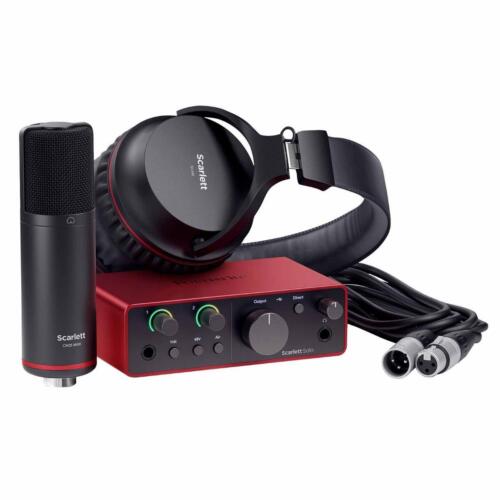 Focusrite Scarlett Solo Studio 4th Gen Audio Recording Interface w Mic & Head…