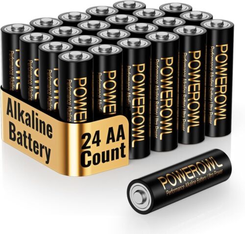 POWEROWL High-Capacity Alkaline AA Batteries 24 Pack, 1.5v Long Lasting Double A