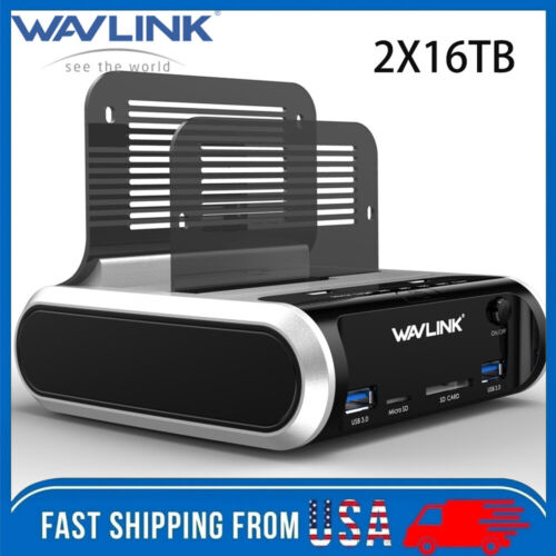 Wavlink External Hard Drive Enclosure USB 3.0 to SATA Dual Bay Docking Station