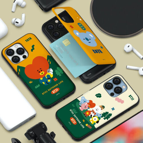 BT21 Green Planet Magnetic Card Case for Galaxy Note20 Ultra Note10 Plus Note9