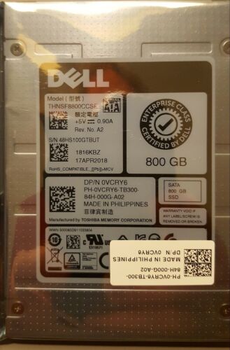 DELL SSD 800GB 6Gbps 2.5″ 0VCRY6 HK4E Series THNSF8800CCSE Enterprise Grade