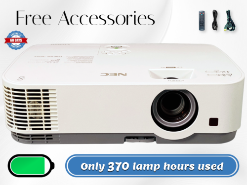 NEC ME331X 3LCD Projector 3300 Lumens HD 1080p HDMI – 370 Lamp Hrs Used! Bundle