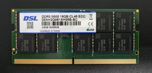 DSL 16GB DDR5 5600 ECC SODIMM D5XH2G081SH56B-BC for FLASHSTOR 12 Pro FS6812X