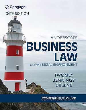 Anderson’s Business Law & – Hardcover, by Twomey David; Jennings – Acceptable n