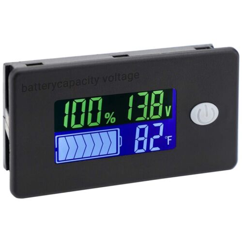 Battery Capacity Monitor 10-100V Battery Meter 12V 24V 48V Percentage Voltage