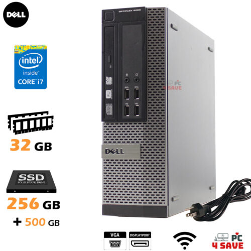 Dell OptiPlex 9020 Desktop i7-4790 CPU / 32GB RAM / 756GB (SSD + HDD) WiFi NO OS