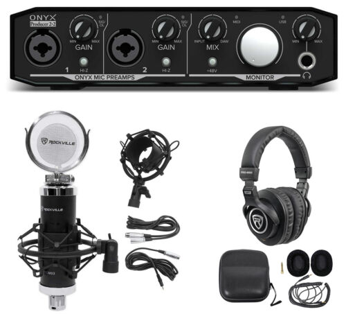 Mackie Onyx Producer 2.2 USB Audio Recording Interface+Studio Mic+Headphones