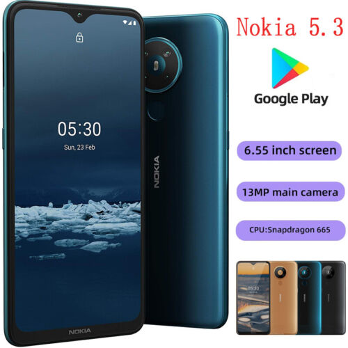 Nokia 5.3 4G SmartPhone CPU Qualcomm Snapdragon 665 2-SIM Unlocked GSM 13MP WIFI