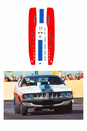 Sox and Martin 1970-71 Cuda decal 1/64 scale AFX Tyco Lifelike Autoworld