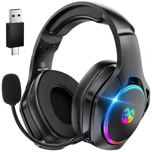 Wireless Gaming Headsets for Ps5 Ps4 PC, 40H+ Hrs & 7.1 Surround Sound with N…