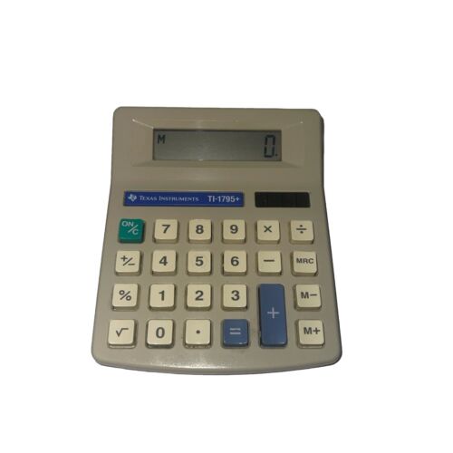 Vintage Texas Instruments TI-1795+ Plus Desktop Solar Calculator