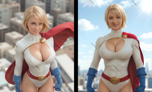 Custom AI Art Superhero Giclée Print – DC Comics – POWER GIRL – Size 5×7 – 13×19