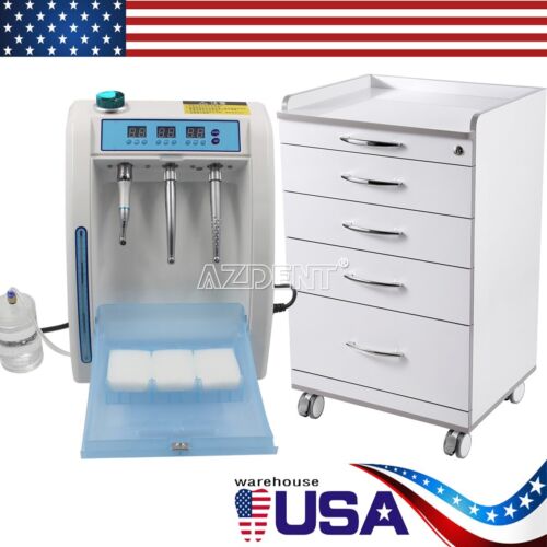 Dental Handpiece Oilling Maintenance Cleaner/ Mobile Stand Cart Storage Cabinet