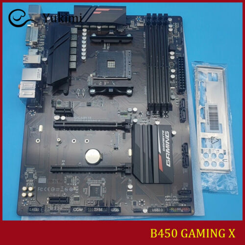 FOR GIGABYTE B450 GAMING X AMD AM4 DDR4*4 64GB HDMI DVI-D Motherboard Test OK