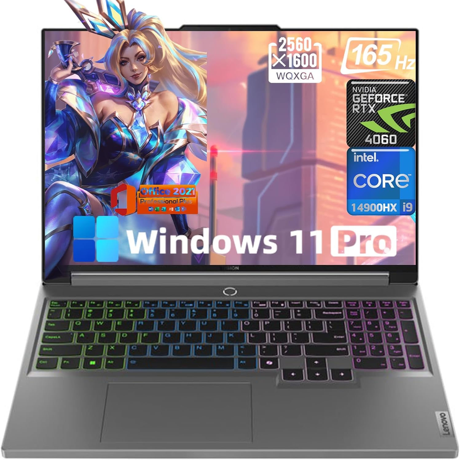 Lenovo Legion 5i 16″ Gaming Laptop – Intel Core i9-14900HX, 165Hz FHD, GeForce RTX 4060, 32GB DDR5 RAM|1TB SSD, Backlit Keyboard, Win11 Pro, Office 2021 – w/cefesfy Accessories