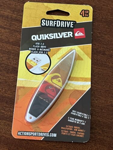 Quicksilver 4GB USB Surfdrive Flash Drive Memory Stick Action Sports Drives Rare