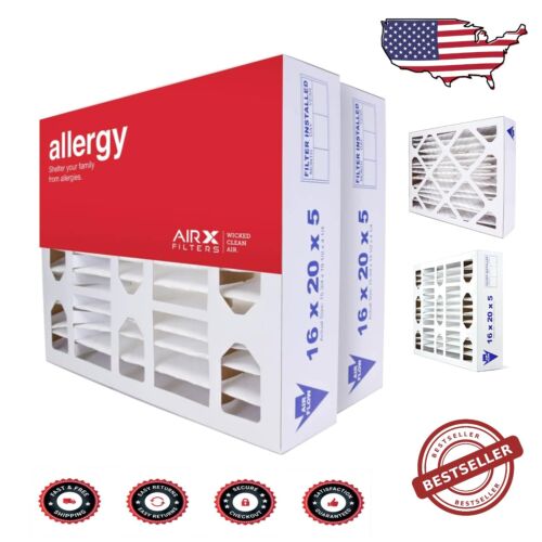 Premium 16x20x5 MERV 11 Air Filters – 2-Pack, Reduces Allergens Efficiently