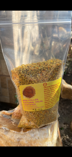 Bee Pollen Granules sealed bag. Raw and Unprocessed all natural halal certified.