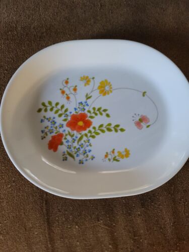 Vtg Corelle By Corning Wildflower 1970s Oval Serving Plate 12×10 USA