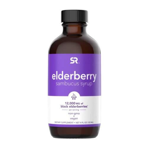 Elderberry Syrup Immune Support High Flavonoid Non-GMO Vegan 12000mg/Serving 4oz