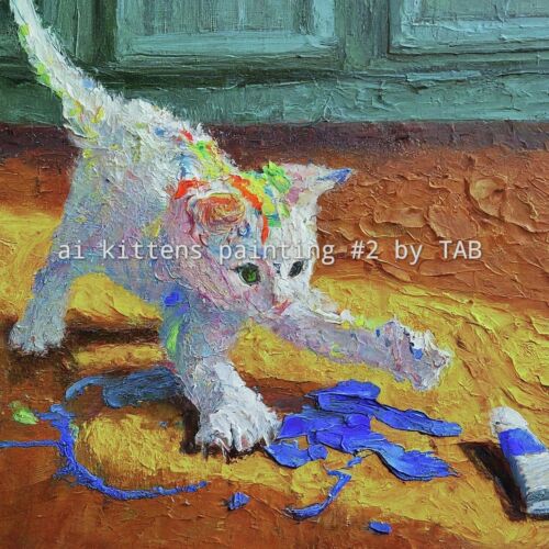 Digital Image AI Wallpaper Background Desktop Art Kittens Painting #2