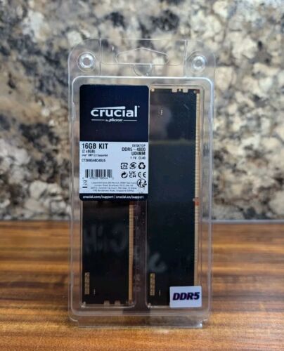 Crucial CT2K8G48C40U5 DDR5-4800 16GB(2x8GB) CL40 UDIMM Desktop Memory Kit