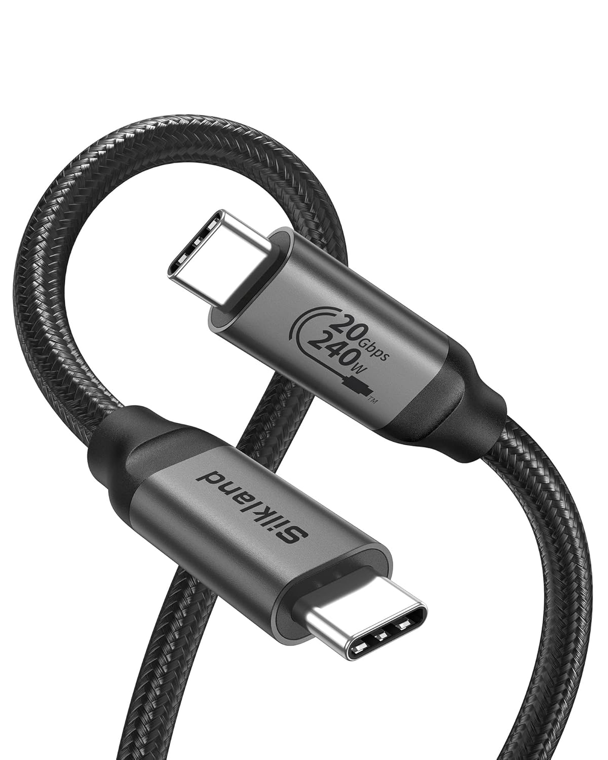 Silkland USB C Monitor Display Cable [4K@144Hz/60Hz 8K@30Hz], USB C 3.2 Gen 2×2 Video Cable, 20Gbps Data Transfer, 240W PD Fast Charge, Type C Cable Compatible with iPhone 16, MacBook Pro, iPad, 10FT