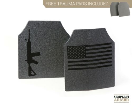 Body Armor AR500 Plates Full Anti Spalling Upgrades 2 Day Ship Free Trauma Pads