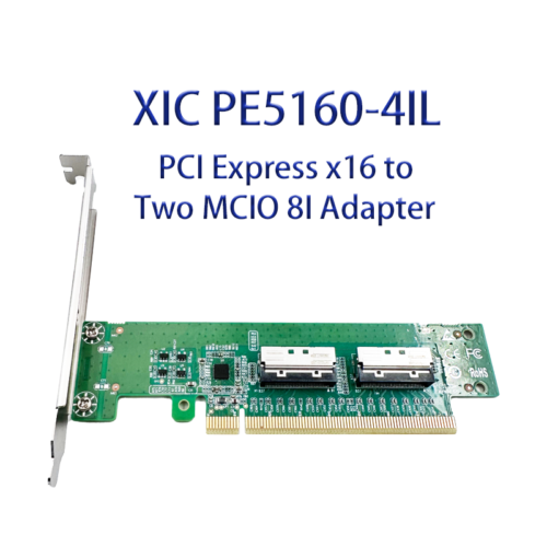 PCIe x16 to Two MCIO 8i Adapter XIC PE5160-4IL shinreal