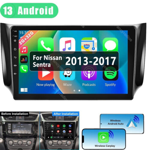 Android 13 Car Stereo Radio Carplay GPS Navi For 2012-2018 Nissan Sentra Sylphy