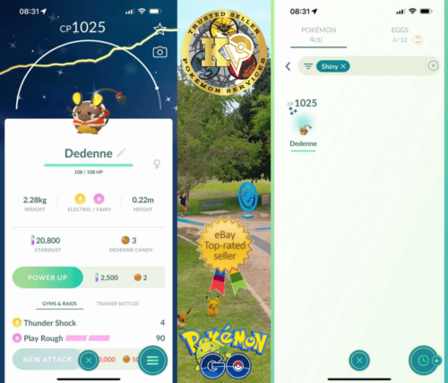 Pokémon Go – Shiny Dedenne Holiday Attire – PTC or Trade Registered 20K Stardust