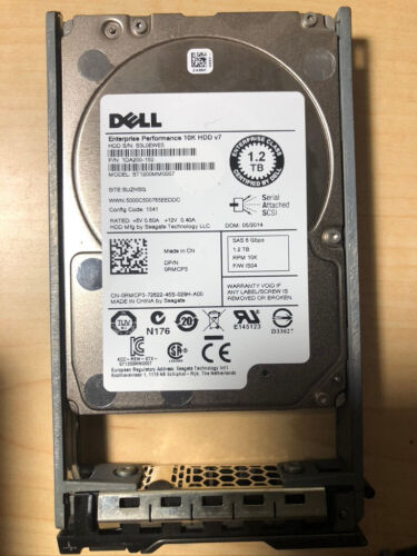 (Lot of 18)Dell ST1200MM007 1.2TB 10K RPM 6GB/s 2.5″ SAS HDD Caddie 100% Health