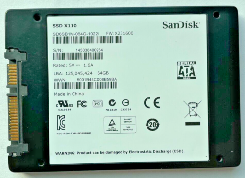 SanDisk X110 SD6SB1M-064G-1022I 64GB 2.5″ SATA III 6.0GB/s SSD