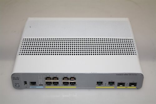 Cisco Catalyst 2960-CX Series 10 RJ-45 Ports w/ 2 SFP Ports 1 Gbps-NO HEAT COILS