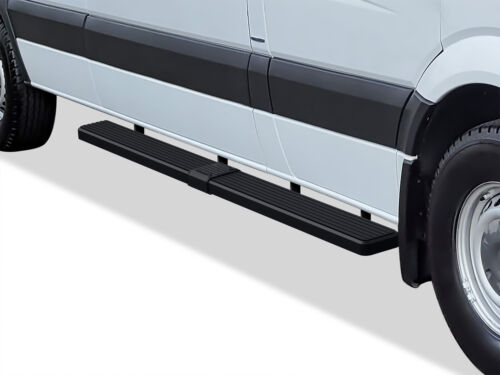 APS Running Boards 6in Matte Black Fit 10-25 Dodge Mercedes-Benz Sprinter