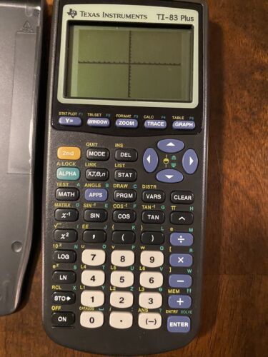 Texas Instruments TI-83 Plus Graphing Calculator Black Tested & Works W/ Cover!