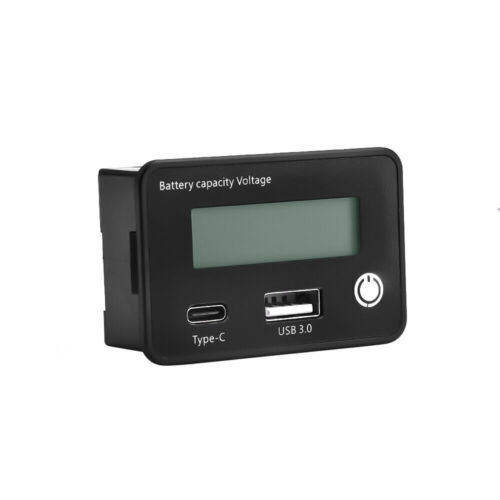 Dual Port Battery Capacity Voltmeter Tester Lithium Voltage Meter Gauge Monitor