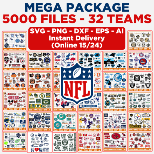 5000+ NFL All Teams Design Files – SVG EPS AI Football Teams High Quality