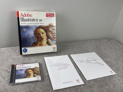 Adobe Illustrator 10 Full for Macintosh in Box w/ Install Disc Manuals Serial #